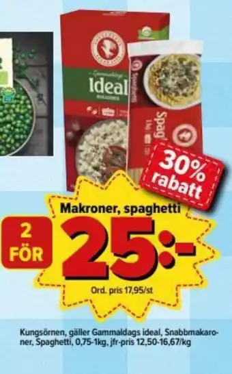 Östenssons Kungsörnen Makroner, spaghetti 0,75-1kg erbjuda