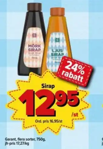 Östenssons Garant Sirap 750g erbjuda