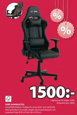 JYSK NIBE GAMINGSTOL erbjuda