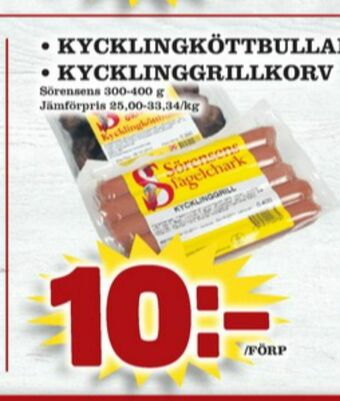 Matdax Sörensens Kycklingkorv erbjuda
