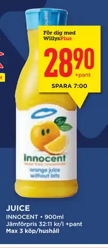 Willys Hemma JUICE erbjuda