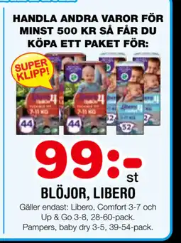 Nya Pulsen BLÖJOR, LIBERO erbjuda