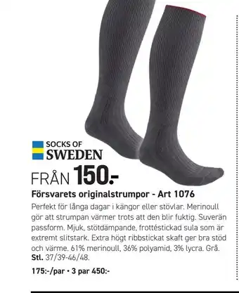 Engelsons Försvarets originalstrumpor - art 1076 erbjuda