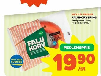 Coop Falukorv i ring erbjuda