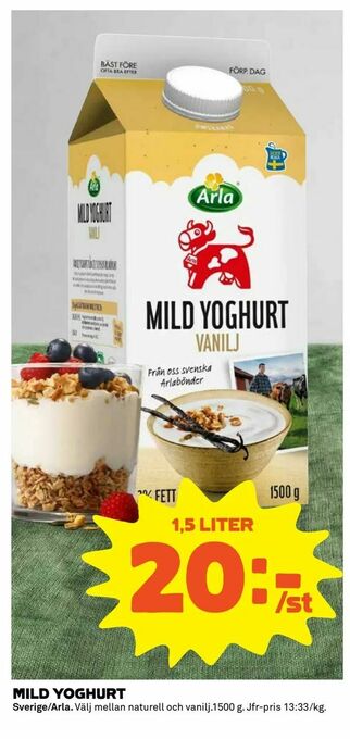 Coop Extra Mild yoghurt erbjuda