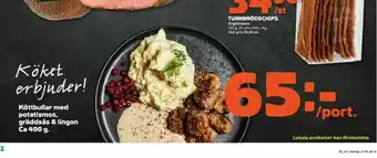 Coop Forum Köttbullar med potatismos, gräddsås & lingon erbjuda