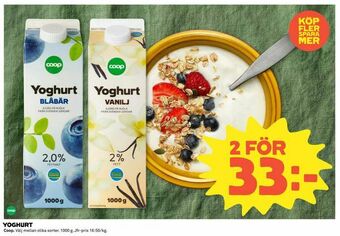 Coop Konsum Yoghurt erbjuda