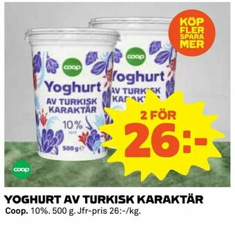 Coop Daglivs Yoghurt av turkisk karaktär erbjuda