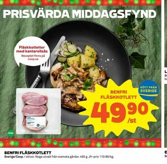 Coop Daglivs Benfri fläskkotlett erbjuda
