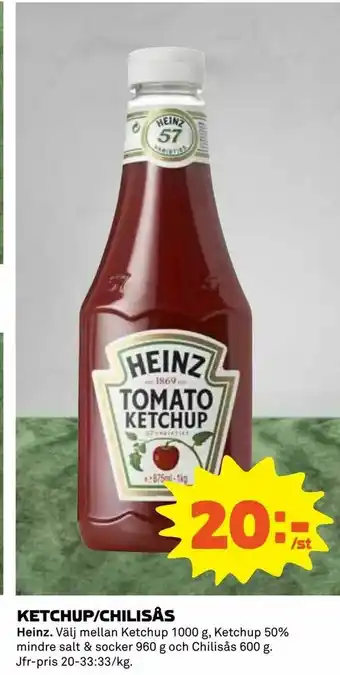 Coop Daglivs Ketchup/chilisås erbjuda