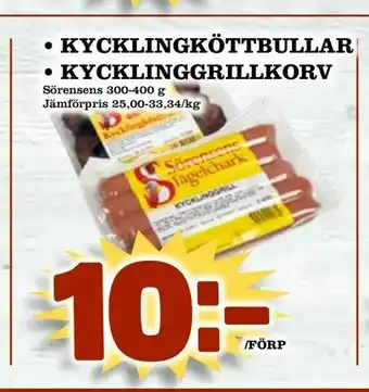 Din Mat kycklingköttbullar • kycklinggrillkorv erbjuda