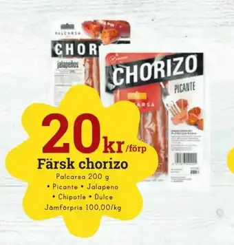 minmatbutik Färsk chorizo erbjuda