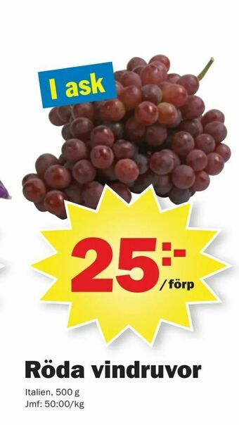 Pekås Röda vindruvor erbjuda