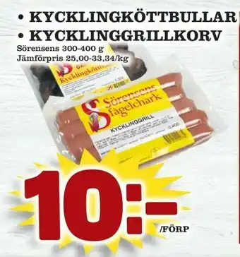 Prisma Mat Kycklingköttbullar • kycklinggrillkorv erbjuda