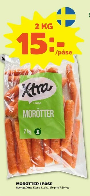 Stora Coop Morötter i påse erbjuda