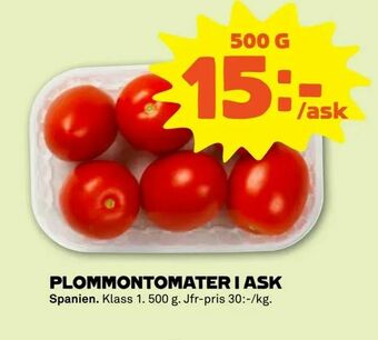 Stora Coop Plommontomater i ask erbjuda