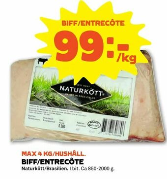 Stora Coop Biff/entrecôte erbjuda