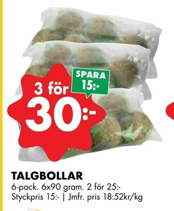 ÖoB Talgbollar erbjuda