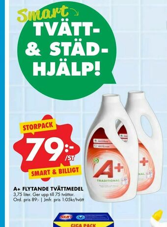 ÖoB A+ flytande tvättmedel erbjuda