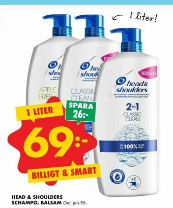 ÖoB Head & shoulders schampo, balsam erbjuda
