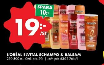 ÖoB L'oréal elvital schampo & balsam erbjuda