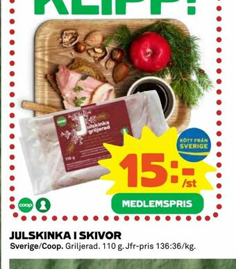 Coop Julskinka i skivor erbjuda