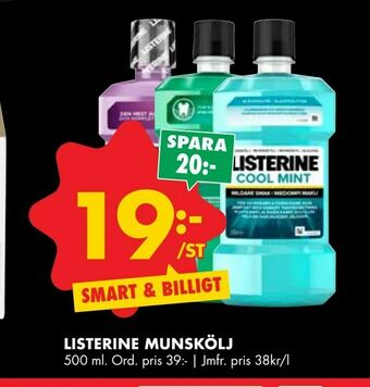 ÖoB Listerine munskölj erbjuda
