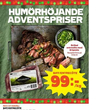 Coop Biff/entrecôte erbjuda