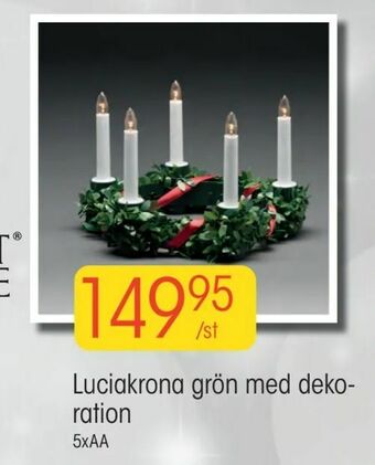 EKO Luciakrona grön med dekoration erbjuda
