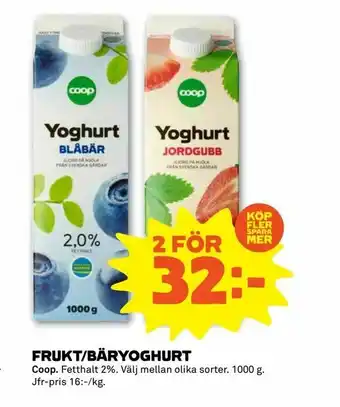 Stora Coop Frukt/bäryoghurt erbjuda