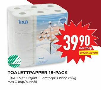 Willys Toalettpapper 18-pack erbjuda