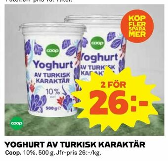 Coop Konsum Yoghurt av turkisk karaktär erbjuda
