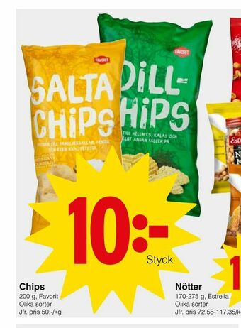 Matöppet Chips erbjuda