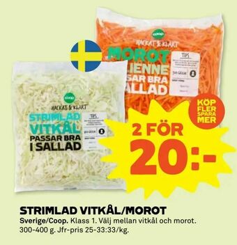 Stora Coop Strimlad vitkål/morot erbjuda