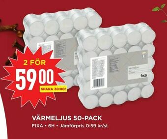 Värmeljus 50-pack