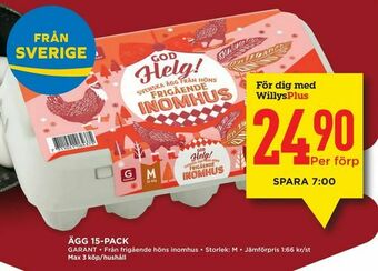 Willys Ägg 15-pack erbjuda