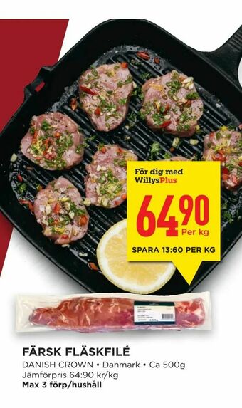 Willys Hemma Färsk fläskfilé erbjuda