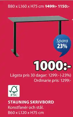 JYSK STAUNING SKRIVBORD erbjuda