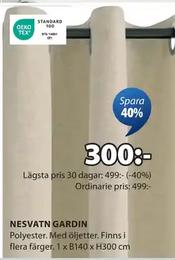 JYSK NESVATN GARDIN erbjuda