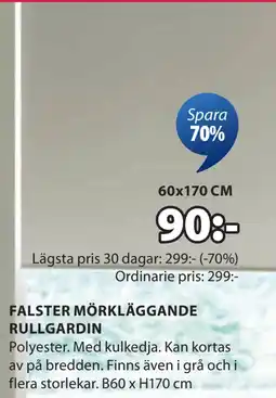JYSK FALSTER MÖRKLÄGGANDE RULLGARDIN erbjuda