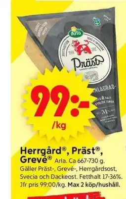 ICA Supermarket ARLA Herrgård, Präst, Grevé erbjuda