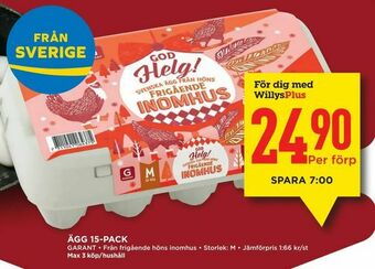 Willys Ägg 15-pack erbjuda