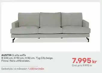 EM Home AUSTIN. 3-sits soffa erbjuda