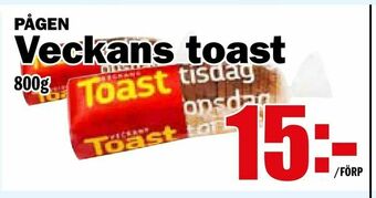Matdax Veckans toast erbjuda