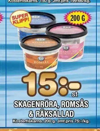 Nya Pulsen Skagenröra, romsås & räksallad erbjuda