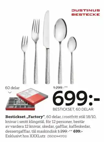 XXXLutz Bestickset 'Factory' erbjuda