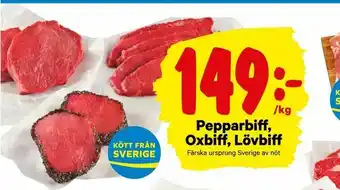 Pepparbiff, Oxbiff, Lövbiff