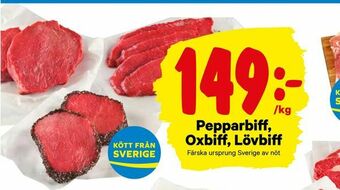 City Gross Pepparbiff, Oxbiff, Lövbiff erbjuda