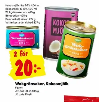 City Gross Wokgrönsaker, Kokosmjölk erbjuda