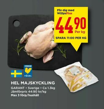 Willys Hel majskyckling erbjuda